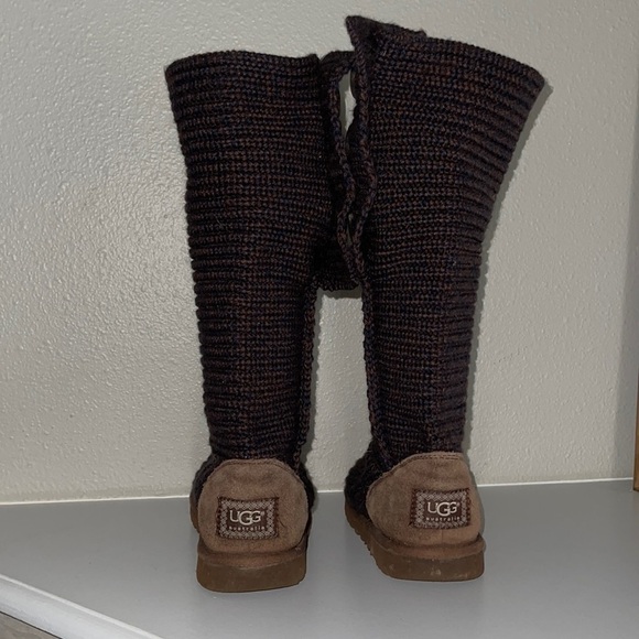 Sweater Knit Uggs Boots/Booties black/brown size 6 - Picture 2 of 16